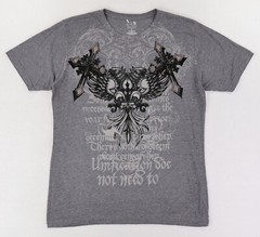 The Raw Uncut Shirt Grunge AOP Skater Wings Loyal Graphic Gray Vintage Y2K