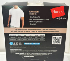 Hanes Originals Ultimate Men’s SuperSoft Crewneck Undershirt, White, 2-Pack XL