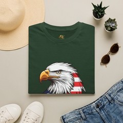Patriotic Bald Eagle T-Shirt | American Flag Eagle Tee