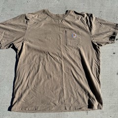 Carhartt K87 Men’s T-shirt Light Brown 2XL Tall Loose Fit Short Sleeve Pocket