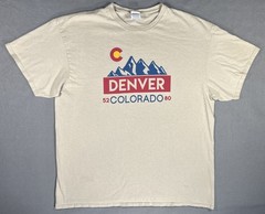 Denver Colorado 5280 Mens T-Shirt Size XL Off-White Short Sleeve
