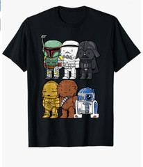 Star Wars Boba Trooper Vader Chewie Chibi Graphic T-Shirt