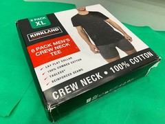 Kirkland Signature Men’s Crew Neck Tee 6-Pack 100% Combed Cotton Black XL
