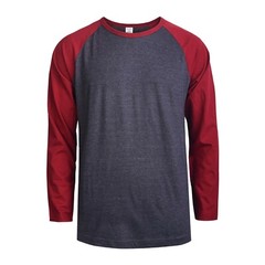 Men Baseball T-Shirt 100% Cotton Long Sleeve Soft Breathable Raglan Jersey S-3XL