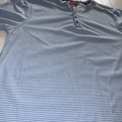 Bruno Milano Shirt Mens Small Blue White Striped Henley Super Soft
