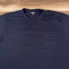 Lands End Super-T Mens XL Tall Black Short Sleeve Pocket T-Shirt 100% Cotton