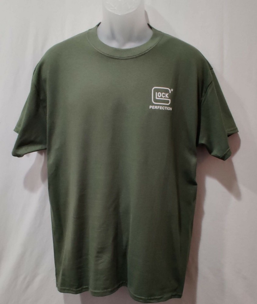 Glock Perfection Mens Military Green Shirt Logo Graphic T-Shirt Tee Gun Free Shi