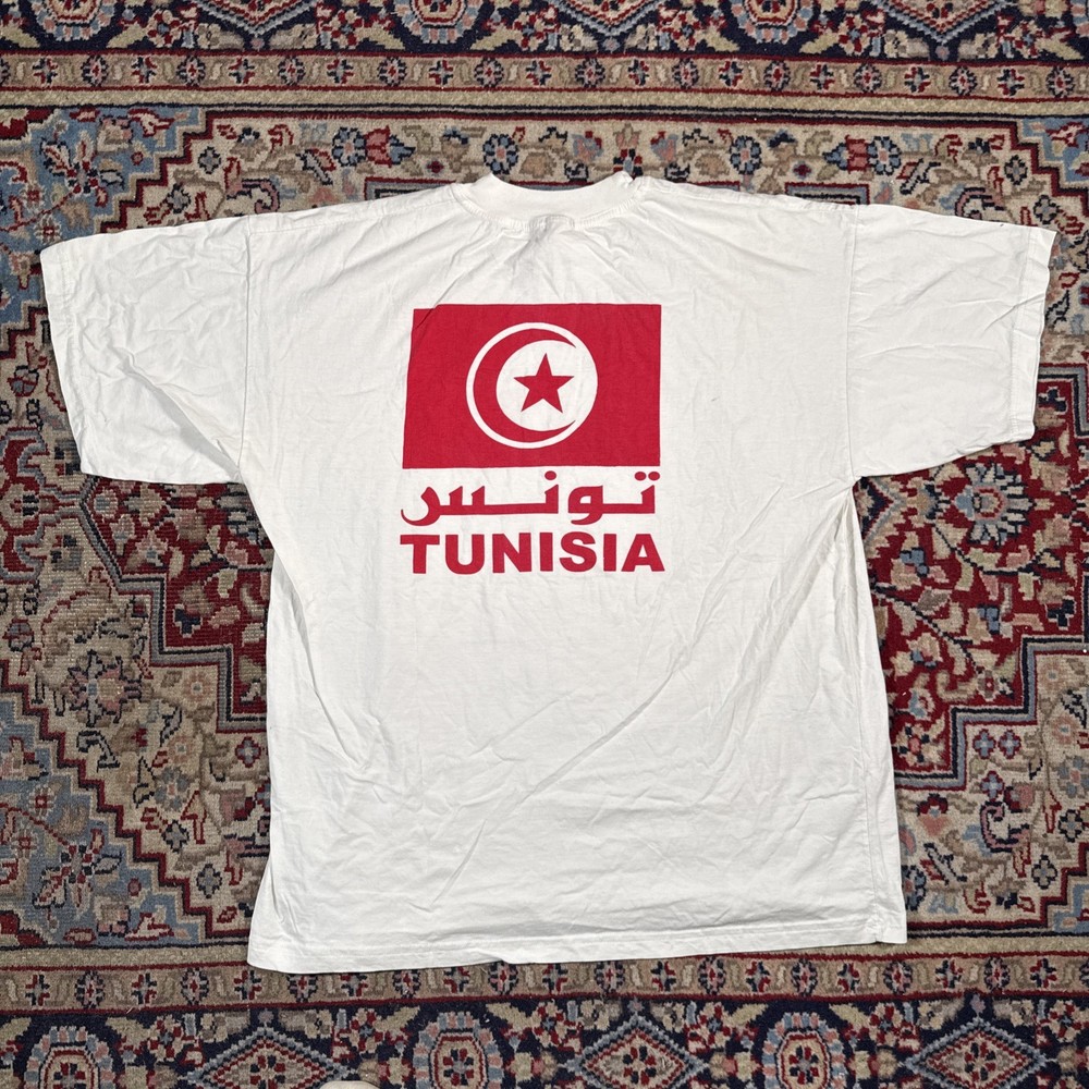 Vintage Tunisia Souvenir White T Shirt Size XXL White Vtg