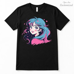 Anime Girl Graphic T-Shirt White Unisex Kawaii Manga Style Tee Cute Shirt