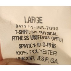 US Army PFU T‑Shirt – Gray – Size Large – Physical Fitness Uniform