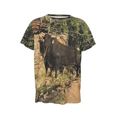 Men’s/Women’s T-Shirt with Bull, Front and Back Print.