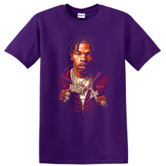 Lil Baby Hip Hop Portrait T Shirt Atlanta Rap Scene Graphic Tee