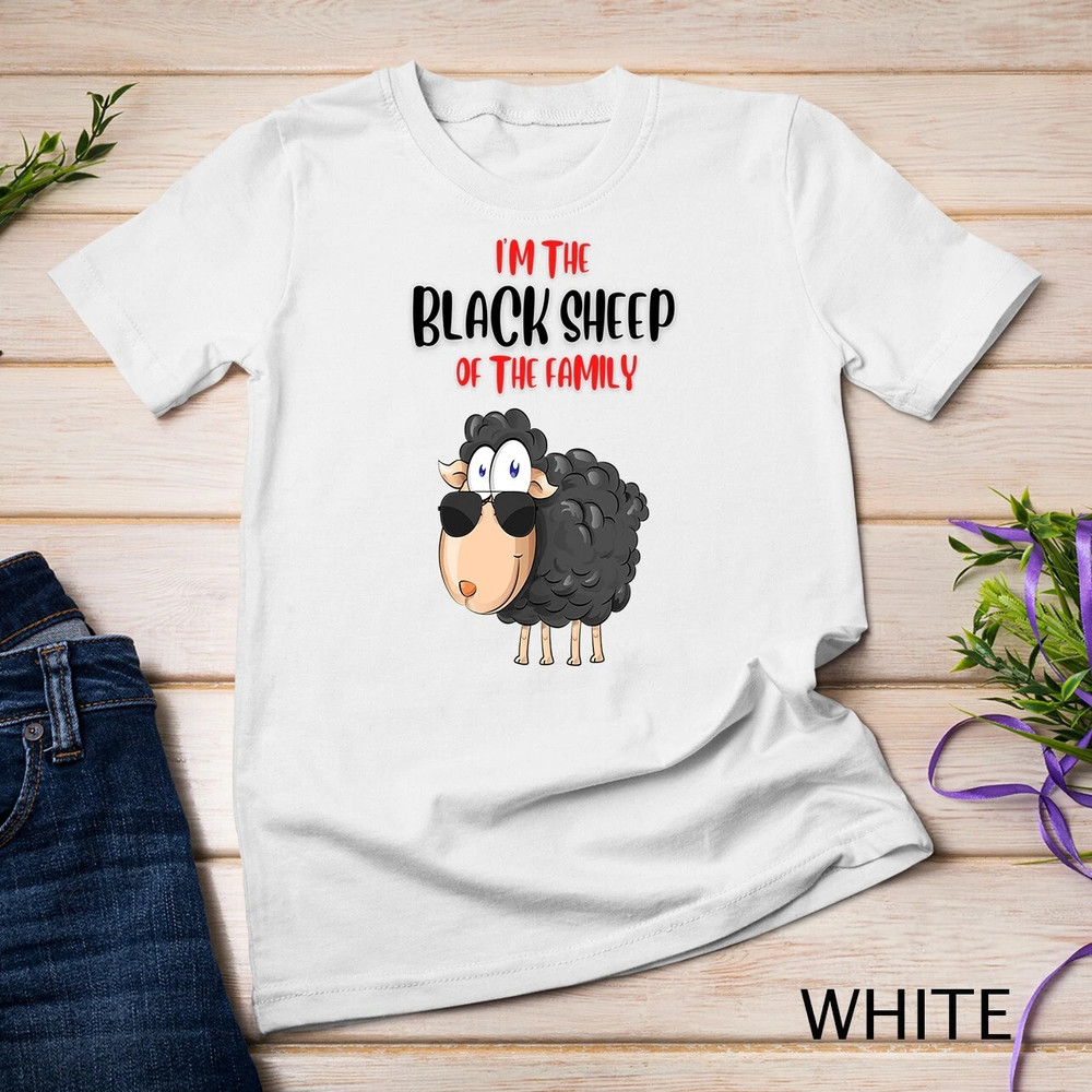Funny Black Sheep Of The Family WHITE Sheep Tee Unisex T-shirt S-5XL