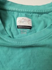 Greg Norman Tshirt Mens 2XL Blue Short Sleeve Golf Shark Logo Casual