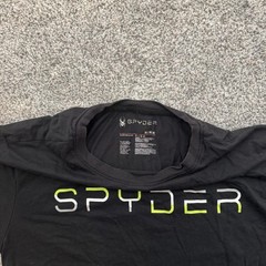 Spyder Shirt Mens Medium Black Graphic Tee Athletic Outdoor Crewneck Logo Top
