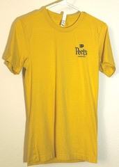 Peet’s Coffee Logo Canvas T-Shirt Mustard Yellow Men’s Size Small “Fall Feels”