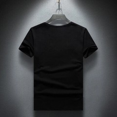 New Fashion Star Rhinestones Summer Short Sleeve Luxury Men Cotton T-Shirt