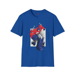 Optimus Prime hand-drawn art- unisex soft style royal blue large (L) tshirt