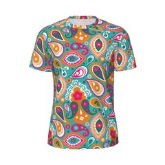 Men’s Retro Psychedelic Art T-Shirt O-Neck Short Sleeve Fun Design Gym Beach Fas