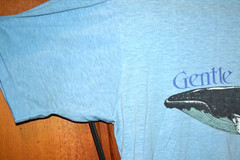 Vtg 70’s Gentle Giant Whales T Shirt Whale Protection Fund Blue Paper Thin M/L