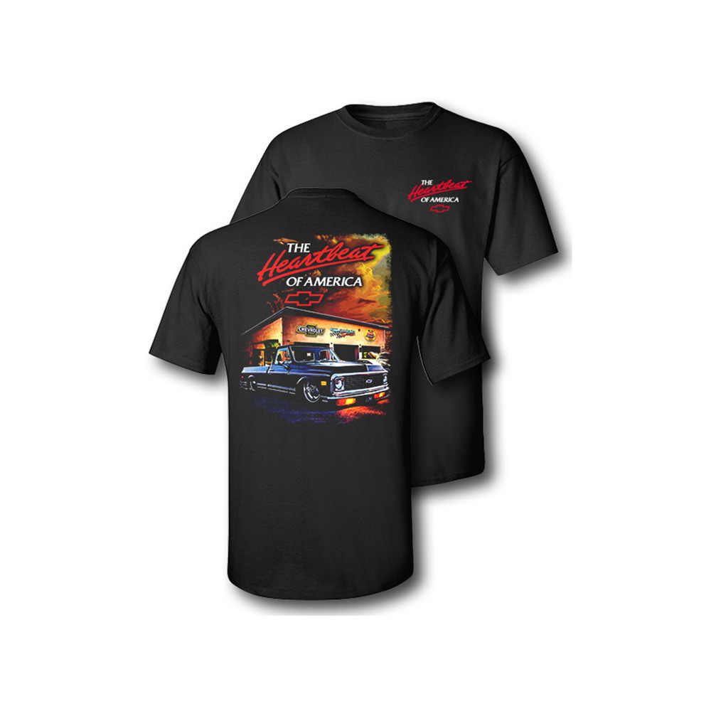 Chevy Trucks Garage Sunset Vintage C10 Graphic T-Shirt Classic Pickup Tee
