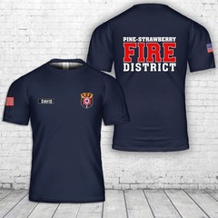 Custom Name Pine-Strawberry Fire District, Arizona T-Shirt Gift For Dad