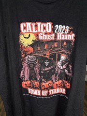 LAT Apparel Calico 2023 Ghost Haunt Town of Terror Men’s Black V-Neck Tee 4