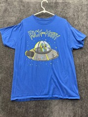 Adult Swim T Shirt Mens Large Blue Cotton Rick And Morty Ripple Junction Graphic