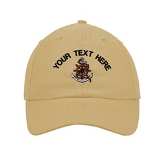 Custom Text Captain Wheel Embroidery Embroidered SOFT Unstructured Hat Cap
