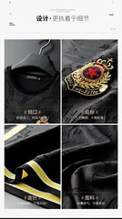 New Fashion Star Trend Embroidery Summer Short Sleeve Luxury Men Black T-Shirt