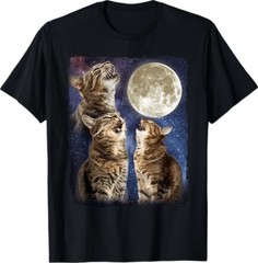 Cat Howling At Moon T-Shirt