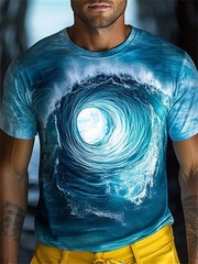 Funny Optical Illusion Graphic T Shirt For Men 3D Printed Art Abstract.