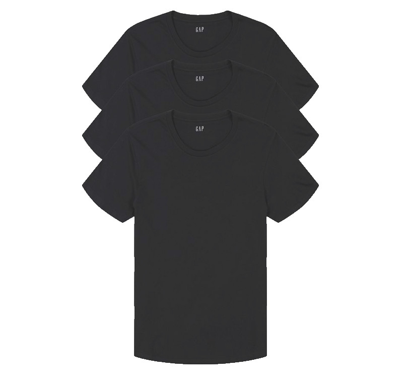 Gap Men’s 3-Pack Undershirts Small S Cotton Crew Neck Classic-Fit Black T-Shirt