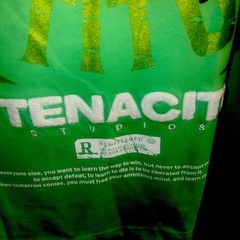 TENACITI STUDIO Green and orange skull T-shirt size 3 XL puff print
