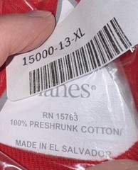 Hanes Beefy-T crewneck t-shirt XL 100% preshrunk cotton Deep Red NEW 1 Shirt