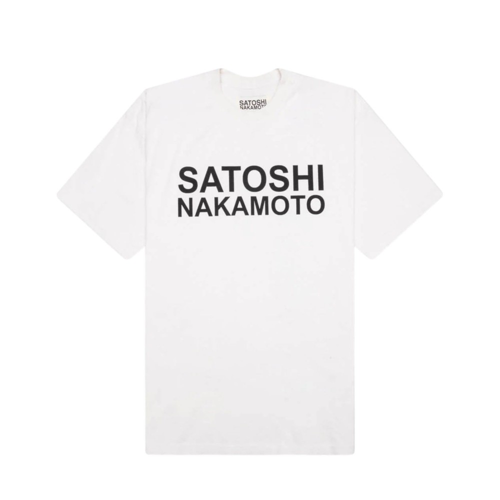 Size M Satoshi Nakamoto Basic Logo Tee “White”