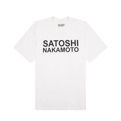 Size M Satoshi Nakamoto Basic Logo Tee “White”