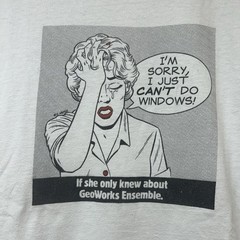 Vintage 90s Geoworks Ensemble Roy Lichtenstein Inspired Pop Art Tech T Shirt