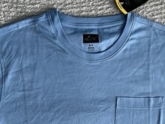 Greg Norman T Shirt Men’s Medium Light Blue Pocket Tee Relaxed Fit Short Sleeve