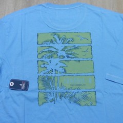 JOHNNIE O Mens L LARGE T SHIRT MALIBLU PALM PARADISE GOLF AQUA DALE 2.0 TEE