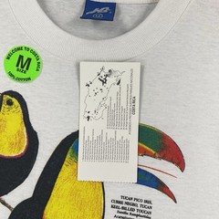 Vintage Tucan Costa Rica Shirt Mens Medium White Short Sleeve Single Stitch 90s