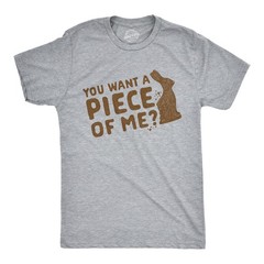 Mens You Want A Piece Of Me T Shirt Funny Chocolate Easter Bunny Tee