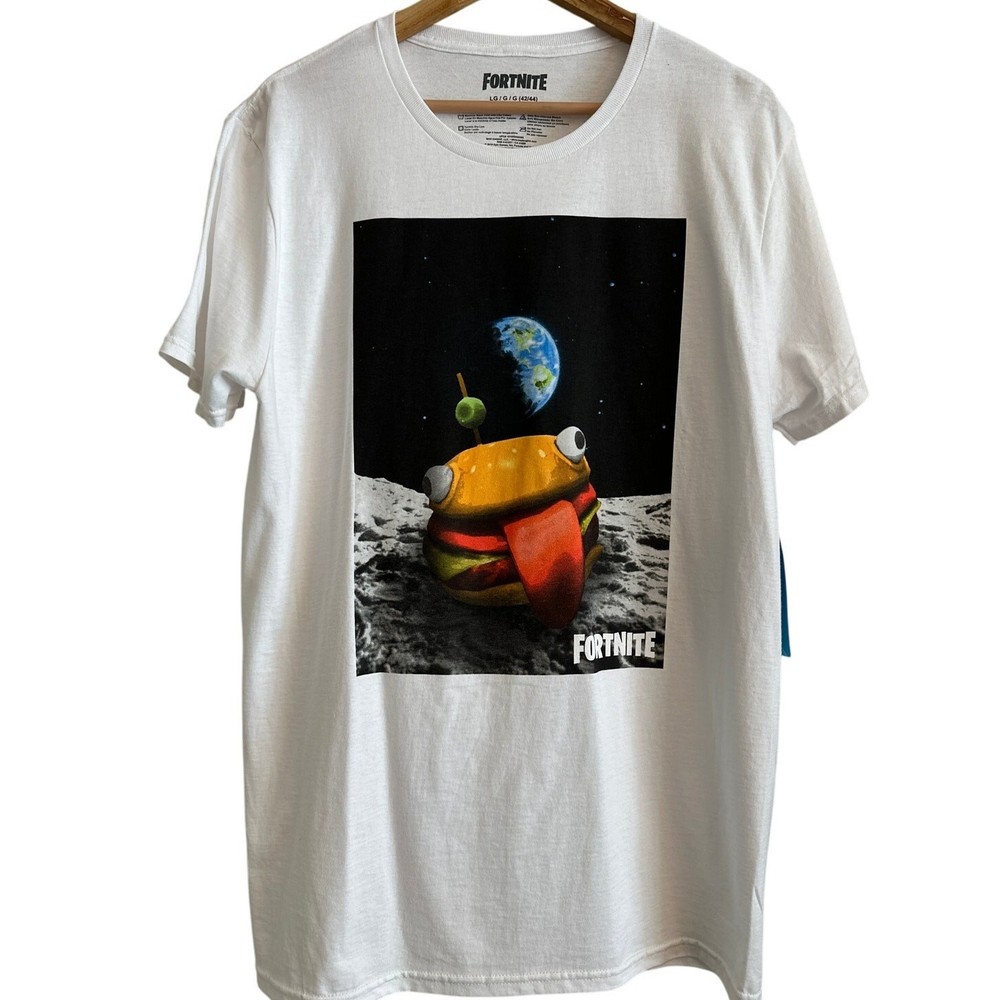Fortnite Moon Burger Tee L (42/44) NWT – Stellar Streetwear 🍔🌙