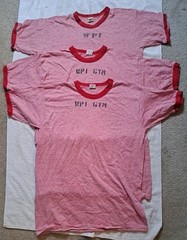 3 Vintage 80s 70s Russell Athletic Ringer Heather Red Tri Blend Large