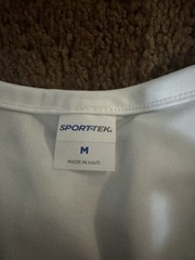 Sport-Tek Men’s White Graphic Print Tank T-Shirt Scoop Neck Sleeveless Knit M