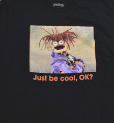 The Muppets Mens Pepe The King Prawn Just Be Cool, OK? Black Shirt New S-3XL