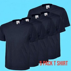 Men’s 5 Pack Cotton T-Shirts Crew Neck Short Sleeve Plain Tee Top S-3XL UNEEK