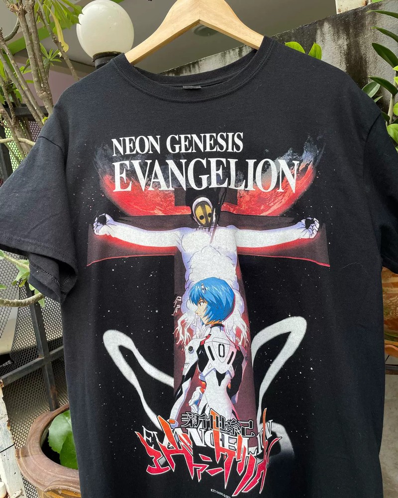 Neon Genesis Evangelion Anime Rare Design Black T shirt S-2345XL NH24535