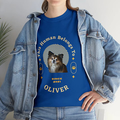 Customise Your Pet Photo Unisex T-shirt – This Human Belongs To