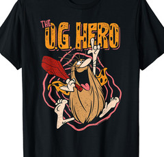Captain Caveman cartoon black T-shirt Unisex All sizes S to 5Xl 10